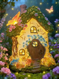 fairy garden house,fairy house,8 in,fairy garden accessories,solar powered by FHNQRQNSupplyCo