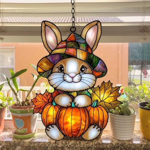 Cute Little Bunny Autumn Acrylic Suncatcher - Image 4
