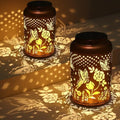 2 Pack Solar Lanterns Outdoor Waterproof, Butterfly Rose Garden Decor Birthday Gifts for Women Mom Grandma Hanging Solar Lights Metal Solar Decoration Outside for Yard, Patio, Lawn by Tepaken