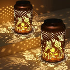 2 Pack Solar Lanterns Outdoor Waterproof, Butterfly Rose Garden Decor Birthday Gifts for Women Mom Grandma Hanging Solar Lights Metal Solar Decoration Outside for Yard, Patio, Lawn by Tepaken