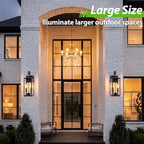 BesLowe 18" Large Outdoor Wall Lights, 2-Light Black Exterior Sconces - Image 4