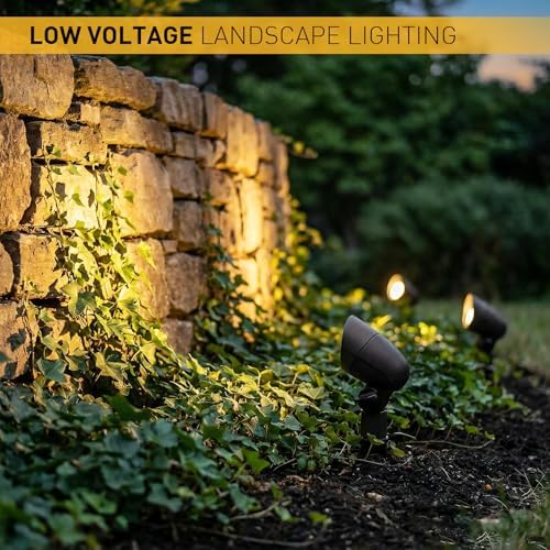 GOLDEN STAR Low Voltage Landscape Lights 3W LED Outdoor Landscape Floodlight 12V Bronze Waterproof 200Lumen Spotlight 3000K Warm White Outdoor Lighting with Stake & Connector for Yard Garden Tree 2PK - Image 5