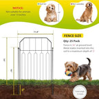VANCASTLE Decorative Garden Fence, Toatal 25FT(L) x 21IN(H) Outdoor Metal No Dig Fence Animal Barrier, Rustproof No-Tool Assembly Landscape Edging for Yard, Lawn, Patio, Flower Bed-25 Panels Design I - Image 2
