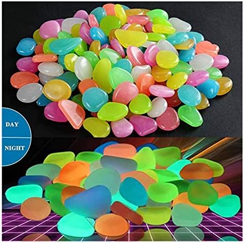 Glowing Stone Colored Luminous Rocks, Pebbles That Glow in The Dark, Luminous Plastic Pebbles for Decoration of Fish Tanks in Parks and Gardens (Size : 500PCS) - Image 2