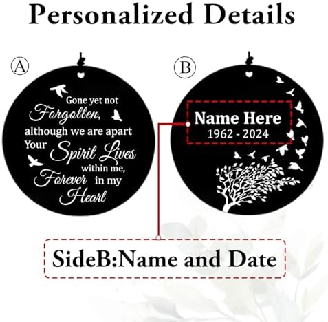 Sympathy Wind Chimes Personalized, 36inch Memorial Wind Chimes in Loving Memory, Loss of Loved Mom/Dad, Sympathy Gifts Wind Chime for Funeral Outdoor Deep Tone - Image 6