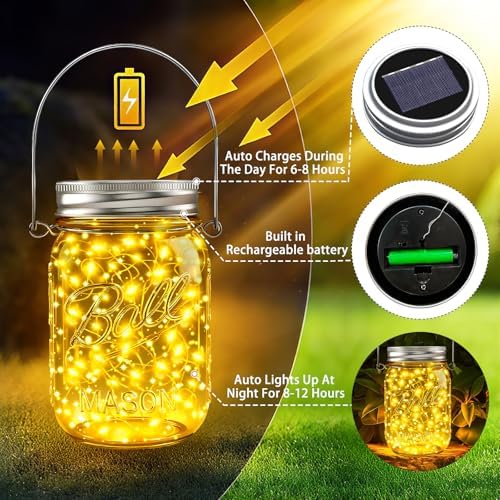 Mason Jar Solar Lights for Outside, 12 Pack 30 LED Fairy Lights(NO Jars) - Image 2