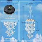 Christmas Wind Chimes for Outside,Solar Snowflakes Hanging Mobile Decor - Image 5