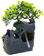Tabletop Fountain Ornament, 110V Desktop Waterfall Fountain with LED Atomizer and Pond, Featuring Realistic Waterfall Artificial Trees, Rockery Water Fountains for Indoor Home Office Desk Decor (D) - Image 7