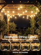 50FT Brown Outdoor String Lights, Shatterproof LED Globe Edison String Lights with 50 G40 LED Bulbs, Waterproof Connectable Hanging Light for Backyard Patio Porch Balcony Party Decor, E12 Base - Image 6