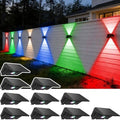 Solar Fence Lights Outdoor, 10 Pack Up and Down Wall Lights, White & RGB by SunFlickt
