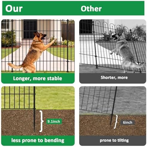 Garden Fence Animal Barrier, 10 Panels No Dig Dog Fence Outdoor - Image 3