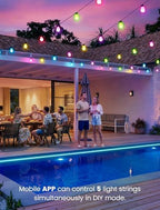 woohaha Smart Outdoor String Lights 45FT(37+8 Color Changing Patio Lights - Image 2