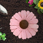 Landoraloria Cement Flower Stepping Stone 10” Daisy Garden Path Stone for Yard & Walkway Handcrafted Non-Slip Outdoor Patio Decor Weather-Resistant Cement Stone (Pink) - Image 5