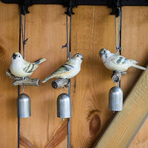 Hanging Cast Iron Cord Door Bells, Wall Mounted Old Fashioned Rustic Pull Hand Bell for Garden Home Wall Decoration, Patio Service Bell (Bird Doorbell) (3PCS) by Unknown