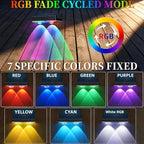 Magnetic Solar Fence Lights Outdoor, 3 in1 IP65 Waterproof 8Modes - Image 6