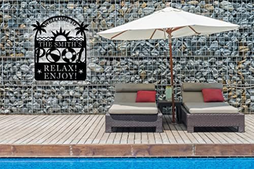 Personalized Pool Sign, Pool Gift, Custom Pool Decor, Custom Metal Pool Sign, Bar Wall Decor, Swimming Pool Metal Sign, Personalized Palm Tree Metal Sign, Custom Metal Sign, Housewarming Gift - Image 7