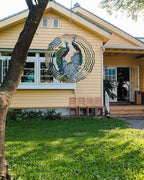 Wind Spinner 3D Stainless Steel Metal Wind Spinners Hanging Wind Spinner Vintage Colorful Peacock and Hydrangea Garden Decoration Kinetic Yard Art Ornament for Indoor Outdoor Decor, 12 Inch - Image 3