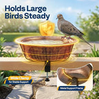 VIVOHOME Deck-Mounted Bird Bath with Adjustable Metal Clamp, Bronze - Image 5