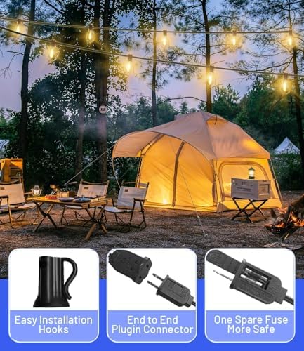 300FT Outdoor String Lights,120+2 Led Waterproof Shatterproof Edison Bulbs - Image 3