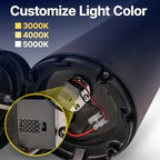 Bollard Light 25", 120-277V, 10W, 3CCT 3000-5000 Kelvin, Louvered Flat - Image 2
