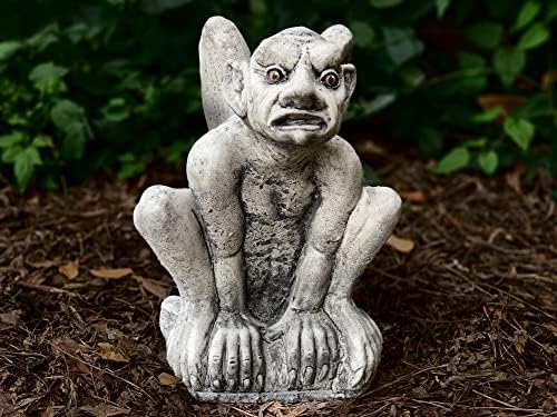 OLOMA Realistic guardian gargoyle statue Concrete gargoyle sculpture art Large gargoyle figurine Sitting gargoyle for garden Gothic outdoor decor Outdoor gargoyle figure Stone gargoyle - Image 6