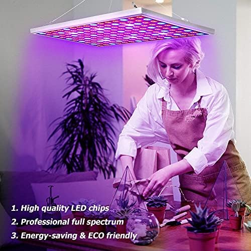 Diboys LED Grow Light for Indoor Plants, 45W Plant Lights Full Spectrum Panel Grow Light for Seedlings, Succulents, Micro Greens, Vegetable and Flower, 2 Pack - Image 4