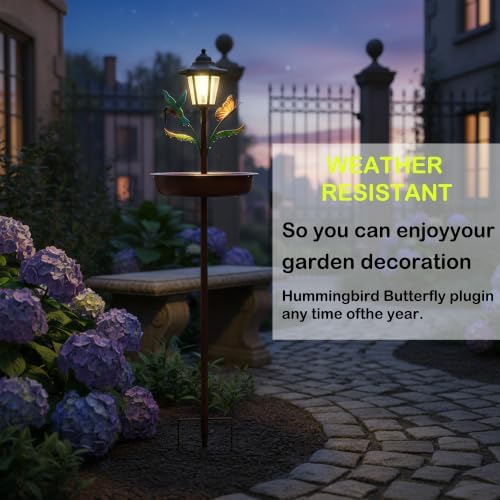 Powered Bird Feeder with Lantern Light on Garden Stake - Image 7