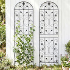 70.8" Metal Garden Trellis for Climbing Plants, 2 Pack Black by Unknown