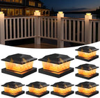 Solar Post Cap Lights, Black, 4x4/5x5, 8-Pack by Unknown