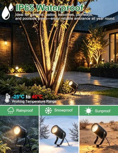 LED Landscape Spotlights 2 Pack 12V Low Voltage Outdoor Up Lighting - Image 5