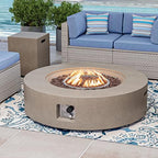 COSIEST 2-Piece Outdoor Propane Firepit Table Set w Tank Table, Certified, 42 inch Gray Fire Table (50,000 BTU) w 16 inches Tank Cover Side Table 20lb for Garden,Pool,Backyard - Image 2