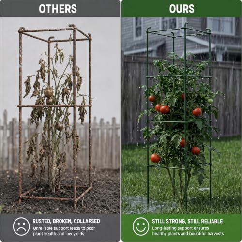 6-Pack 46inch Metal Tomato Cage for Garden Plant Support - Image 5