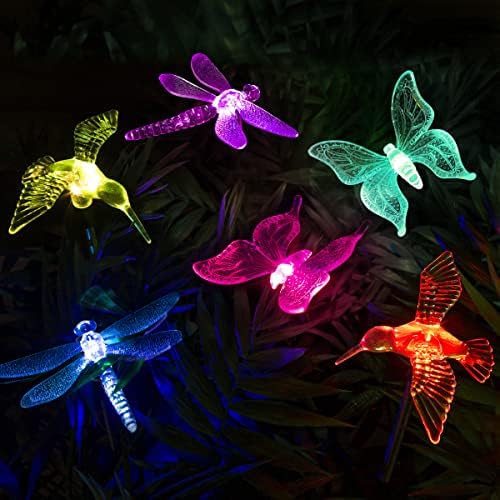 GIGALUMI Solar Garden Lights Outdoor Waterproof Butterfly Path Lights 6 Pc by GIGALUMI