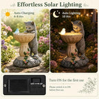 Nacome Solar Cat Statues for Garden Decor: IP65 Waterproof Resin - Image 3