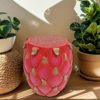 13.4" Dragonfruit Stool Resin Side Table Plant Stand Patio Decor by Unknown