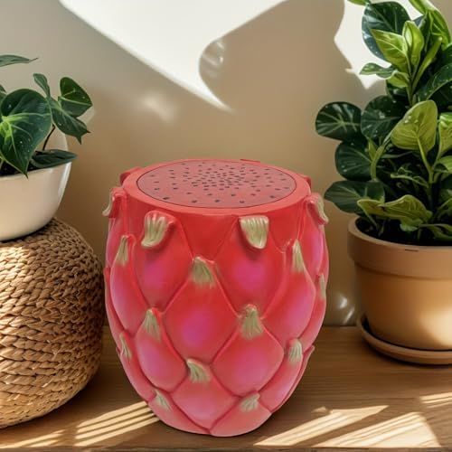 13.4" Dragonfruit Stool Resin Side Table Plant Stand Patio Decor by Unknown