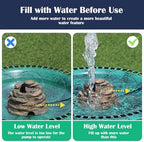 Bird Bath Water Fountain Resin Rock Fountain with 9.8ft Cord Length Water Pump Rock Waterfall for Hummingbird Birdbath Outdoor Decor for Garden Lawn Fish Tank and Aquariums (Brown) - Image 4