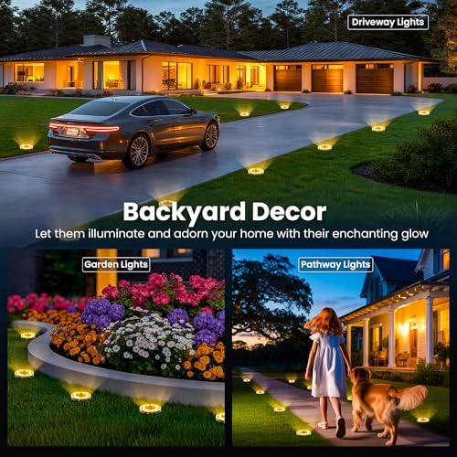 SOLPEX Solar Ground Lights Outdoor, Pathway Lights 20 Pack Warm White - Image 2