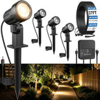 Low Voltage Landscape Lights Kit, Plug & Play 3W Warm White, 4-Pack by PETLIK