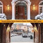 Dusk to Dawn Golden Outdoor Sconces Enclosed Bottom - Image 4