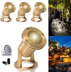 Waterproof Underwater Light 113 (4 Pack) Solid Brass 7W MR16 LED Bulb Pond Light Submersible Waterfall Pool Fountain for Beautiful Bright Long Lasting Home Garden Patio Pool by MIKSolutions