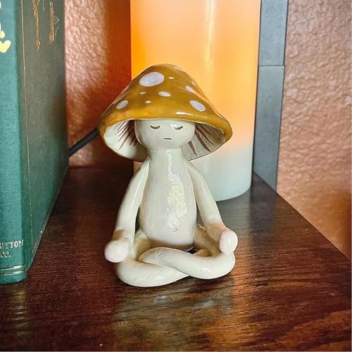 Fairys Garden Miniatures Meditations Mushroom Figurine Garden Statue Decors Fairys Gardens Accessory Table Centrepieces Table Centrepieces - Image 2