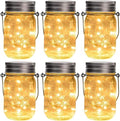 GIGALUMI Hanging Mason Jar Solar Lights, 6 Pack 30 Led Hanging Lantern by GIGALUMI