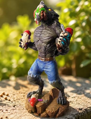 Garden Gnomes Outdoor, Gnome Garden Decor, Funny Werewolf Garden Statue 12.6", Waterproof Resin, Weather-Resistant Lawn Ornament for Patio & Yard, Gift for Garden Lovers by Unknown
