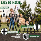 7 Panels Decorative Garden Fence 32in H x 17Ft L, Heavy Duty Metal Rustproof Animal Barrier No Dig Fencing Outdoor Dog Fence Flower Bed Border, Lawn Edging for Pet, Yard& Patio, Landscape - Image 3