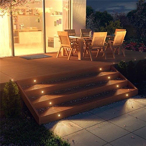 FVTLED Low Voltage LED Deck Light Waterproof Outdoor Garden Yard Decor Lamps Recessed Wood Decking Stair Landscape Pathway LED Step Lighting (6pcs, Warm White) - Image 3