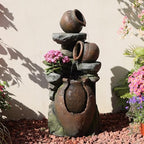 Bumilgar Garden Water Fountain, 38.4-Inch 3-Tier Terracotta Jar Features - Image 3