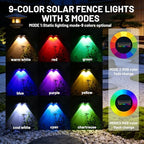 6 Pack Solar Lights Outdoor Waterproof, Color Changing Solar Fence Deck Step Flood Lights, Warm White & RGBCW 11 Color, IP65 Waterproof Garden Lights for Outside Backyard Yard Step Patio - Image 2