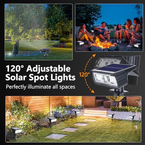 Toodour Solar Spot Light Outdoor, 4 Pack Solar Lights Outdoor with 2 Modes - Image 4