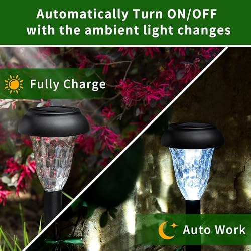 GIGALUMI Solar Lights Outdoor Waterproof Pathway Lights, 16 Pack Cold White - Image 4
